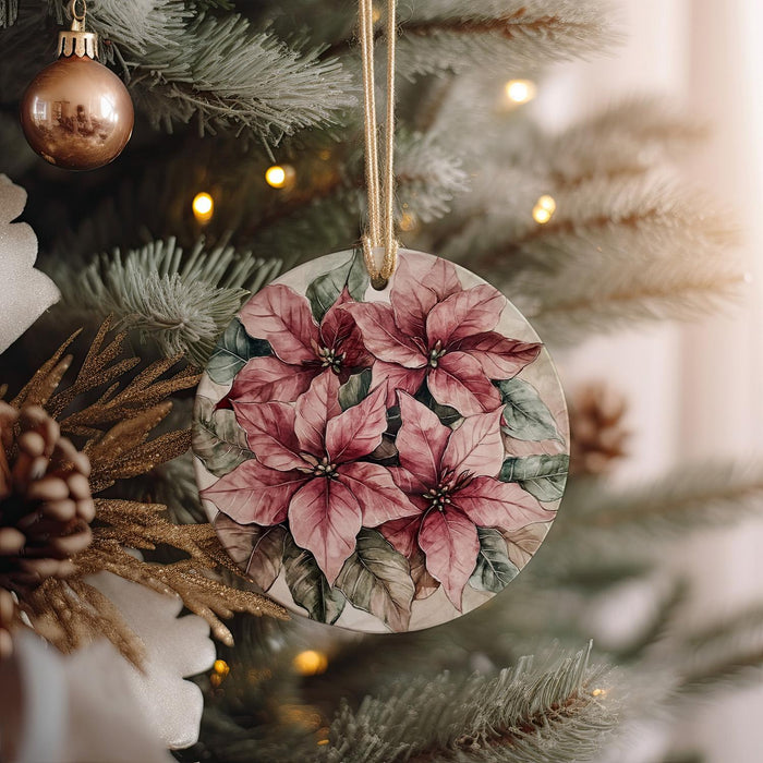 a christmas ornament hanging from a christmas tree