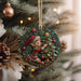 a christmas ornament hanging from a christmas tree