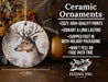 a ceramic ornament with a deer on it