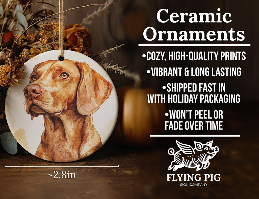 a ceramic ornament with a brown dog on it