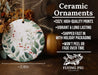 a ceramic ornament sitting on top of a wooden table