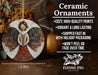 a ceramic ornament with a picture of an angel on it
