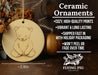 a ceramic ornament with a picture of a teddy bear