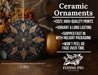 a black and gold ceramic ornament with a star design