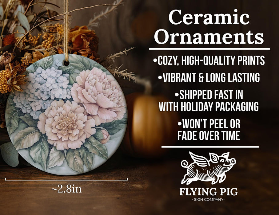 a ceramic ornament with flowers on it