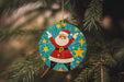 a christmas ornament hanging from a tree