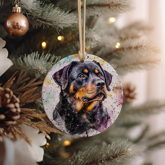a christmas ornament hanging from a christmas tree