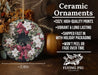 a ceramic ornament with flowers and bows on it