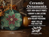 a ceramic ornament sitting on top of a wooden table