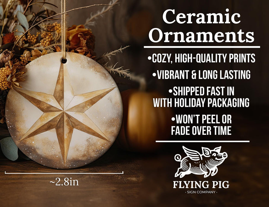 a christmas ornament with a star on it