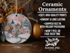 a ceramic ornament with a winter scene on it