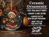 a ceramic christmas ornament with a little elf on it