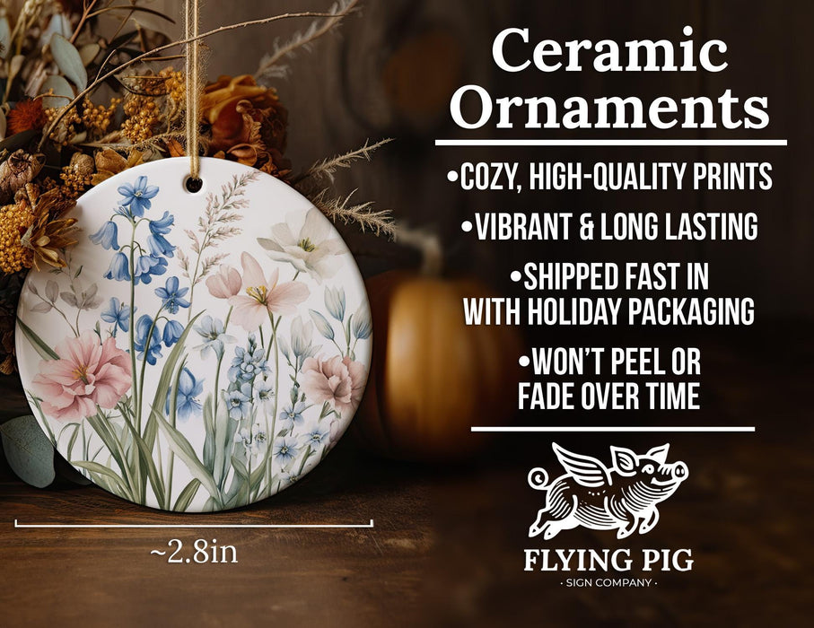 a ceramic ornament with flowers on it