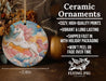 a ceramic ornament with a unicorn on it