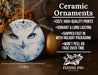a ceramic ornament with a picture of an owl