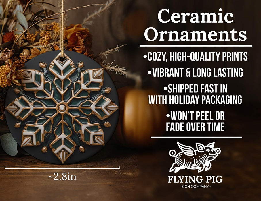 a wooden snowflake ornament sitting on top of a table