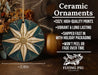a ceramic ornament sitting on top of a wooden table
