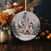 a christmas ornament with a castle on it