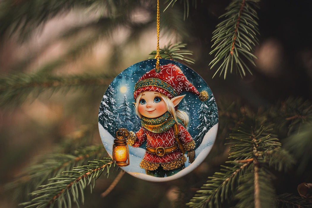 a christmas ornament hanging from a tree