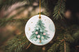 a christmas ornament hanging from a tree