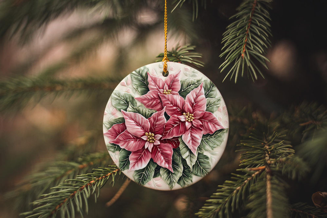 a christmas ornament hanging from a tree