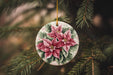 a christmas ornament hanging from a tree