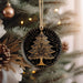 a christmas tree ornament hanging from a christmas tree