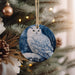 an ornament hanging from a christmas tree