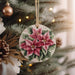 a christmas ornament hanging from a christmas tree