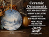 a ceramic ornament with a winter scene on it