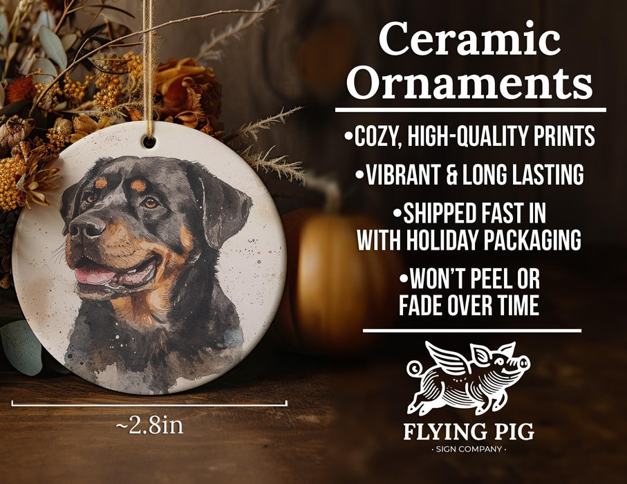 a ceramic ornament with a picture of a dog