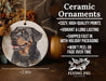 a ceramic ornament with a picture of a dog