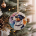 a dog ornament hanging from a christmas tree