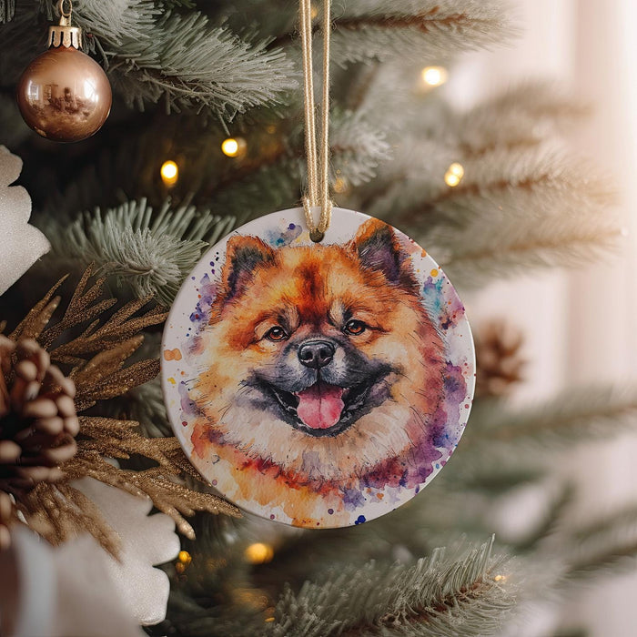 a dog ornament hanging from a christmas tree