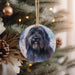 a dog ornament hanging on a christmas tree