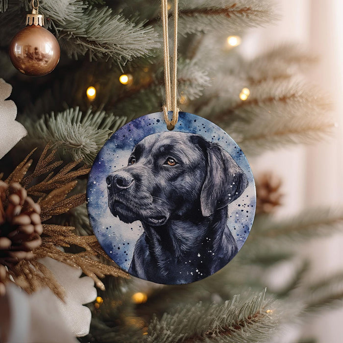 a christmas ornament hanging from a christmas tree