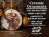 a ceramic ornament with a picture of a dog on it