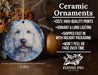 a ceramic ornament with a white dog on it
