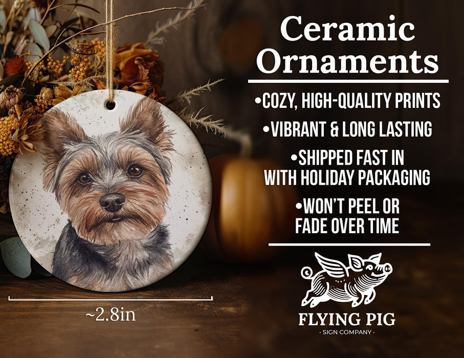 a ceramic ornament with a picture of a dog on it