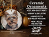 a ceramic ornament with a picture of a dog on it