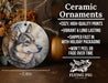a ceramic ornament with a wolf on it