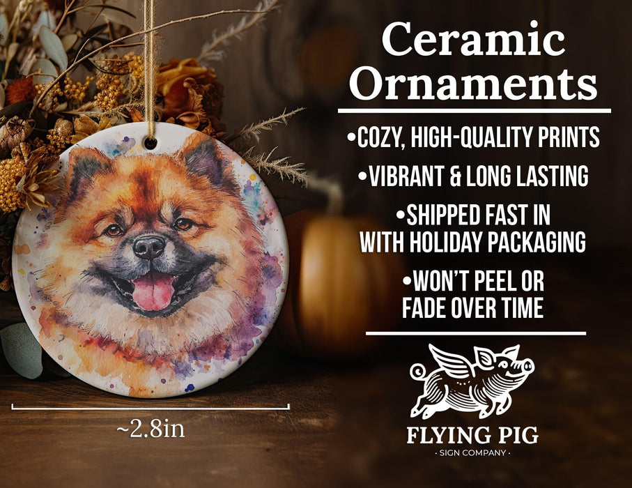 a ceramic ornament with a dog on it