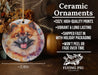 a ceramic ornament with a dog on it