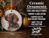 a ceramic ornament with a brown dog on it