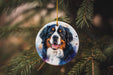a dog ornament hanging from a christmas tree
