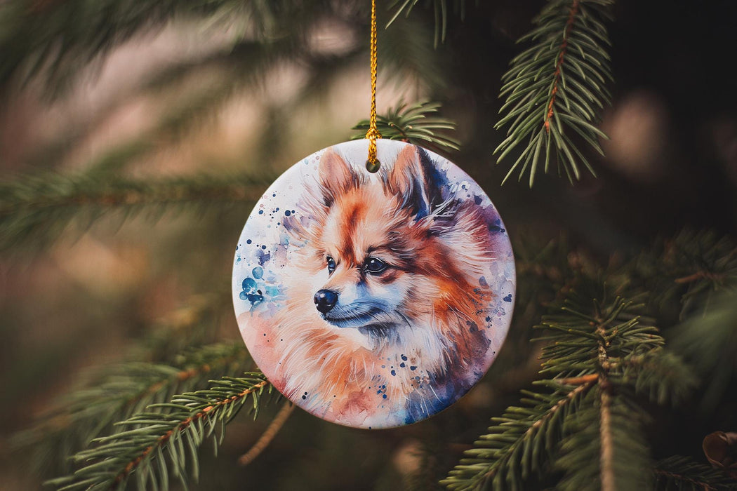 a ceramic ornament with a picture of a fox on it