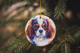 a dog ornament hanging from a christmas tree