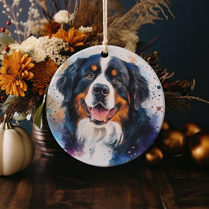 a picture of a dog hanging on a string