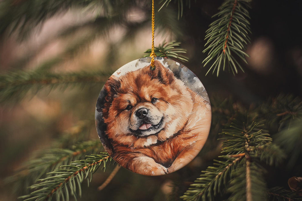 a dog ornament hanging from a christmas tree