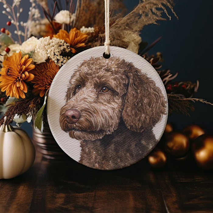 a picture of a dog hanging from a string